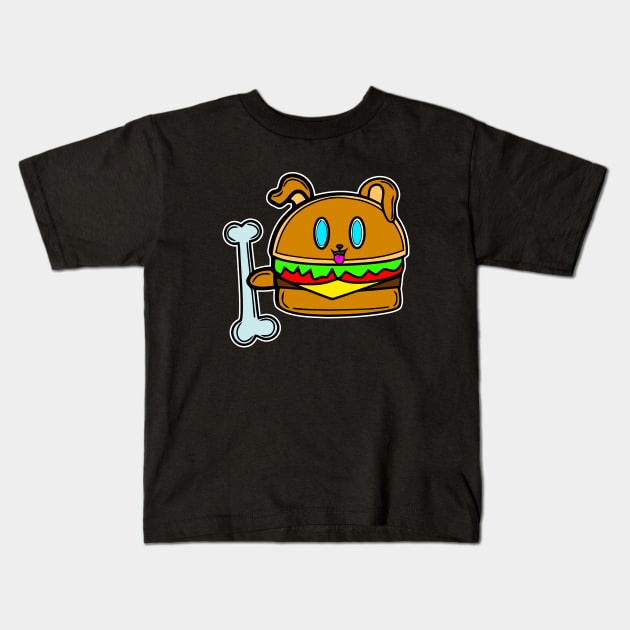 Kawaii Puppy Dog Cheeseburger Kids T-Shirt by MaystarUniverse